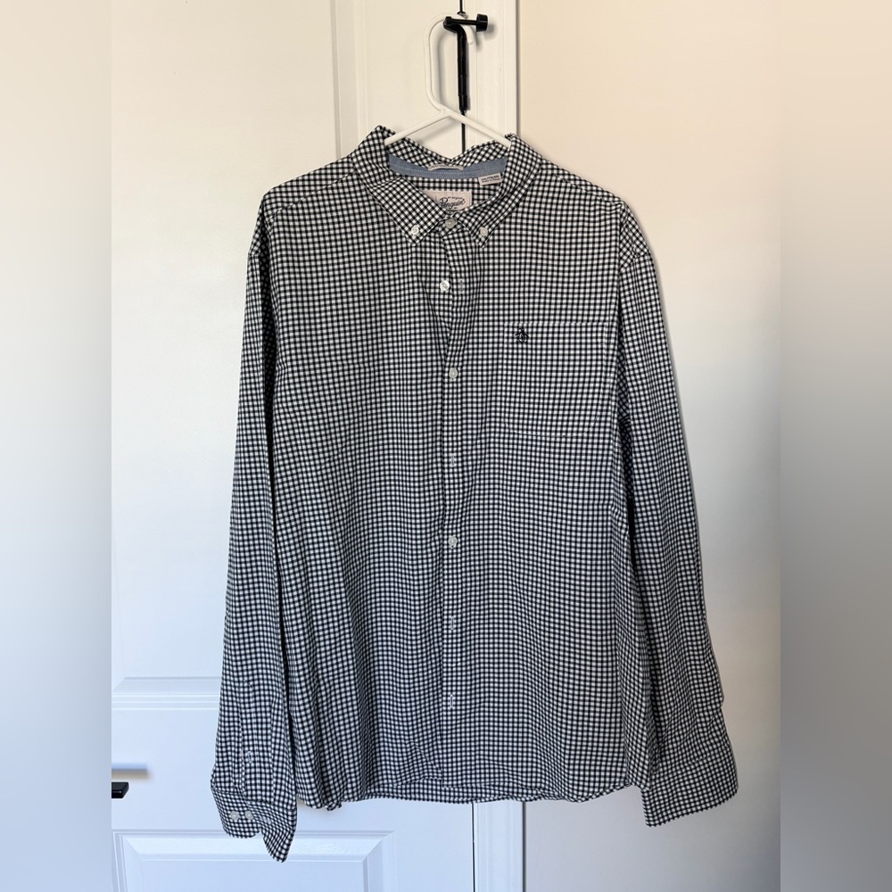 Penguin heritage slim fit Men's Black and White Checkered Shirt